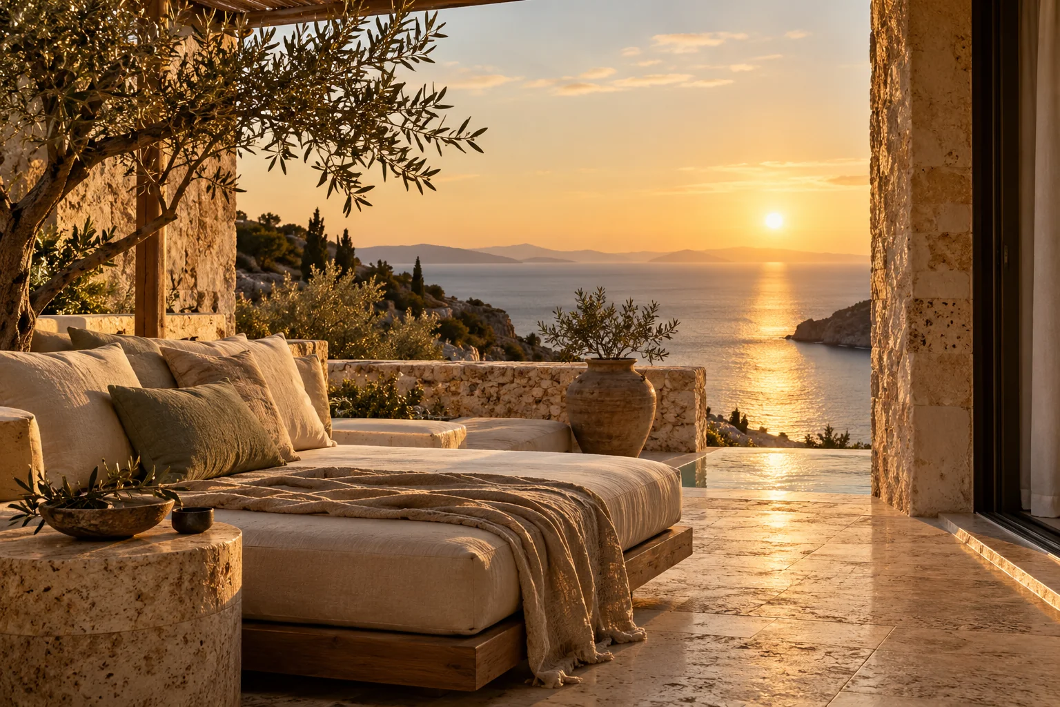 Private sea-facing terrace of the Sea View Residence